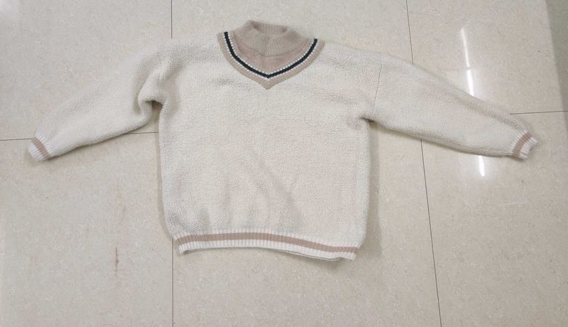 Cozy Cream V-Neck Sweater