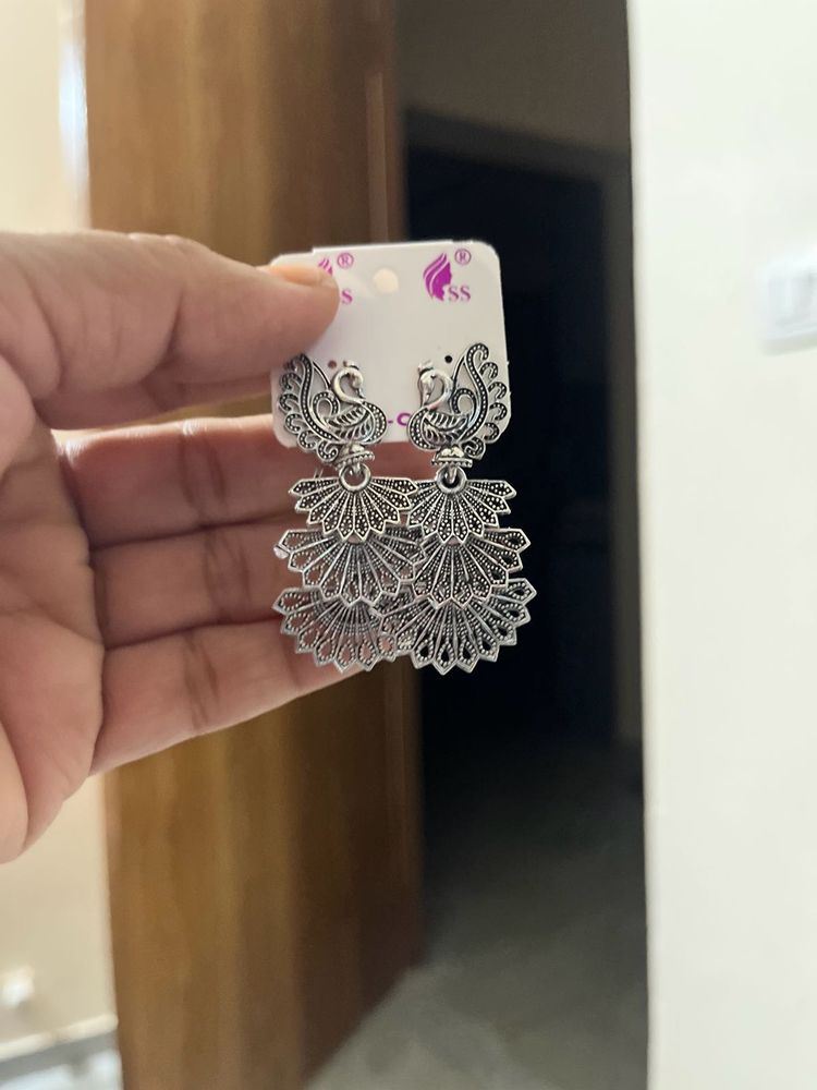 Peacock Design Jhumka Earrings