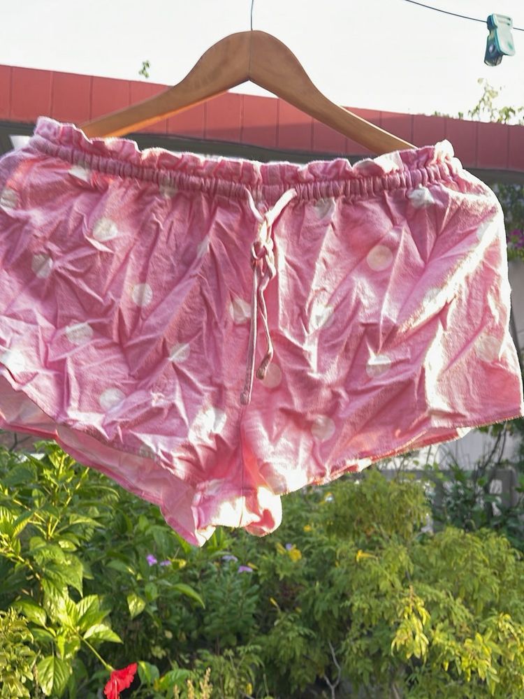 Pink Polka Dot Lounge Shorts