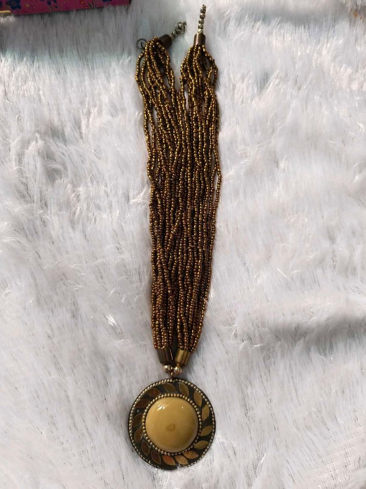 Bohemian Beaded Pendant Necklace