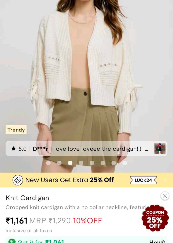 white cardigan