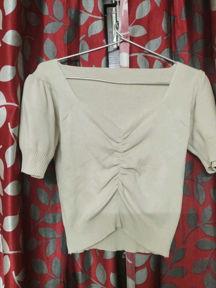 Chic Ruched Square Neck Top