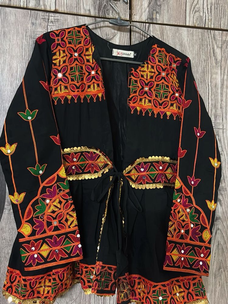 Embroidered Black Ethnic Jacket
