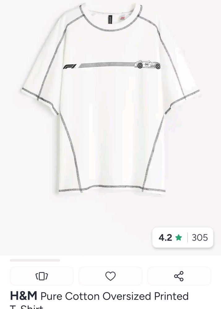 H&amp;M Oversized F1 Graphic Tee