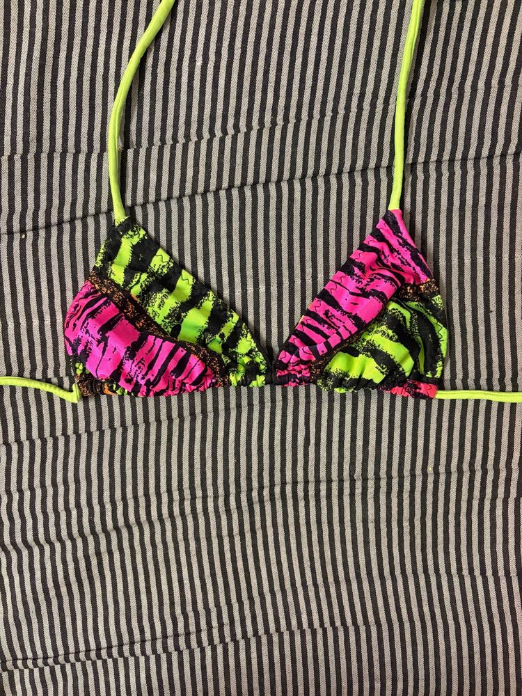 Vintage Zebra Print Bikini Top