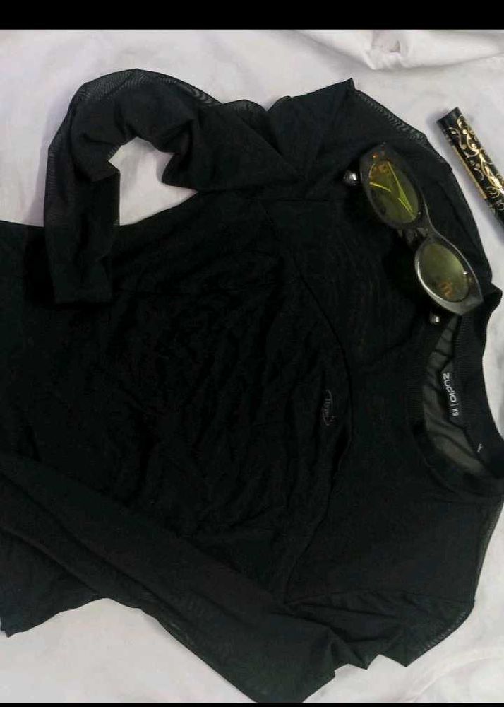 Chic Black Long Sleeve Top