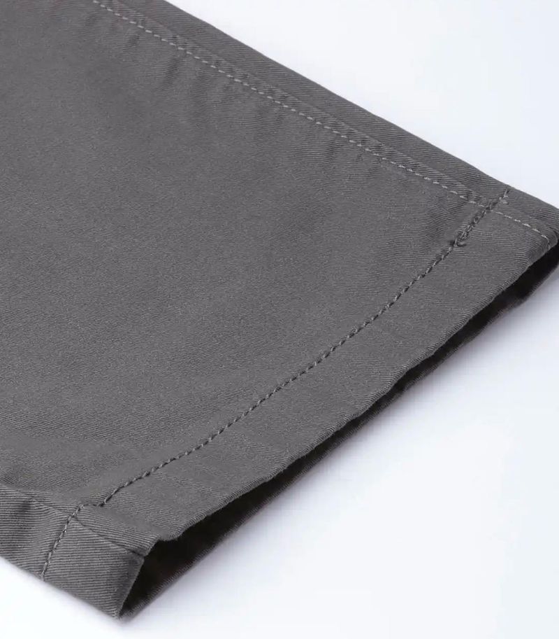 Solid Grey Casual Chinos