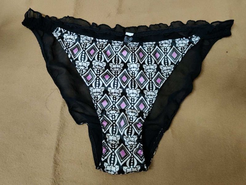 Sheer Briefs with Pink Diamond Print