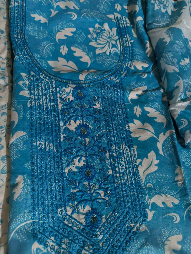 Beautiful Blue Embroidered Kurta Set