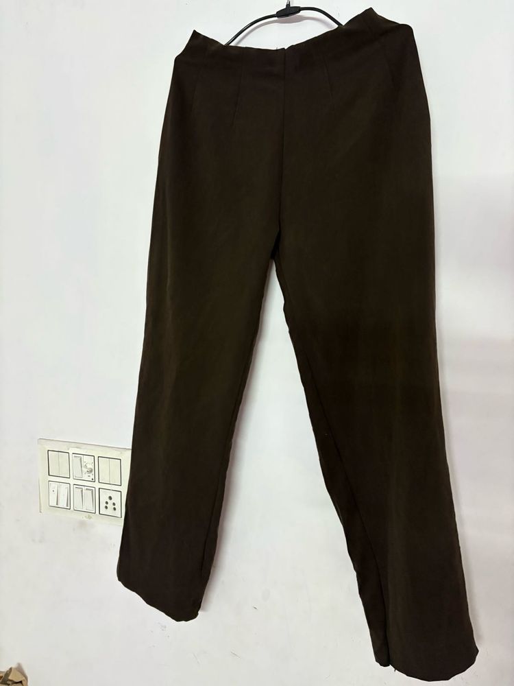 High Waist Brown Formal pants.