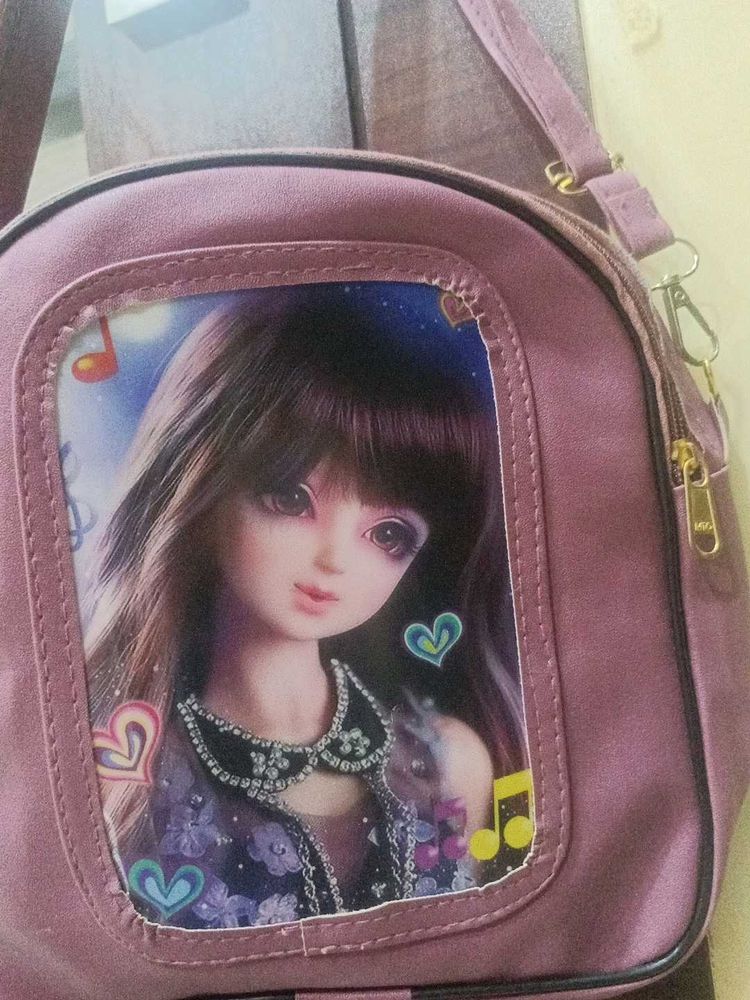 Cute Doll Print Handbag