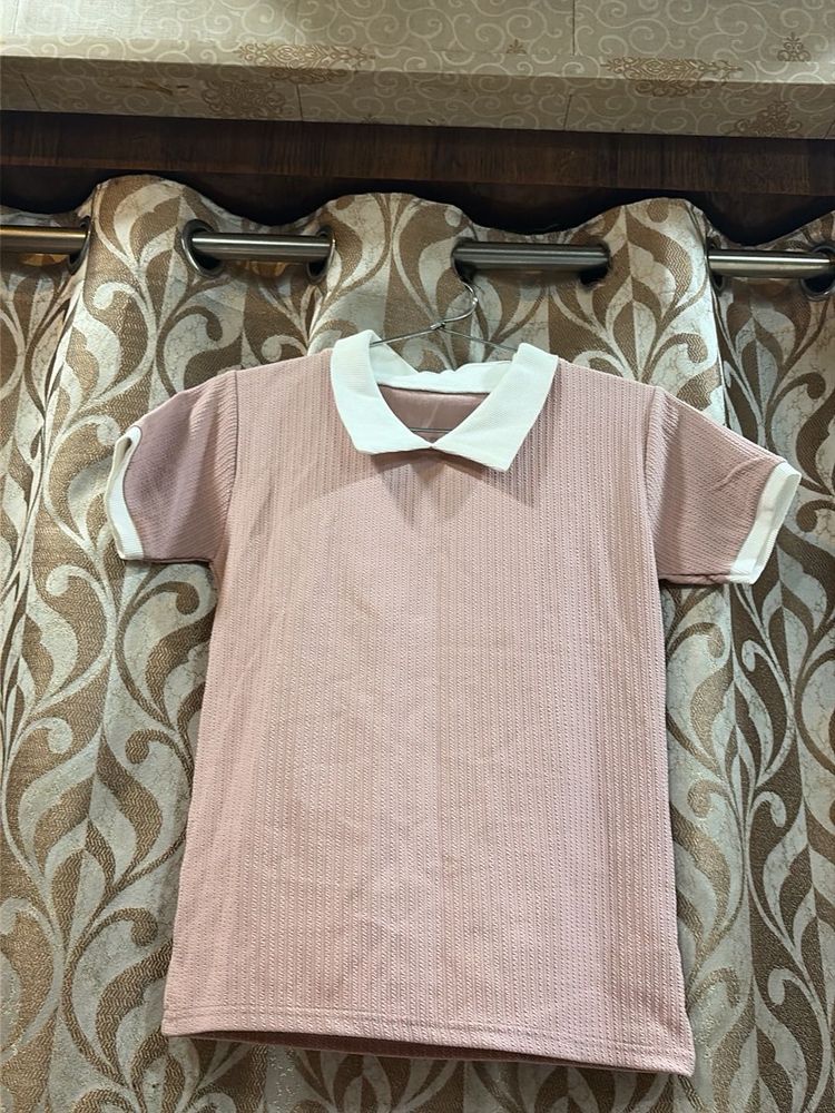 Cute Pink Collared Top