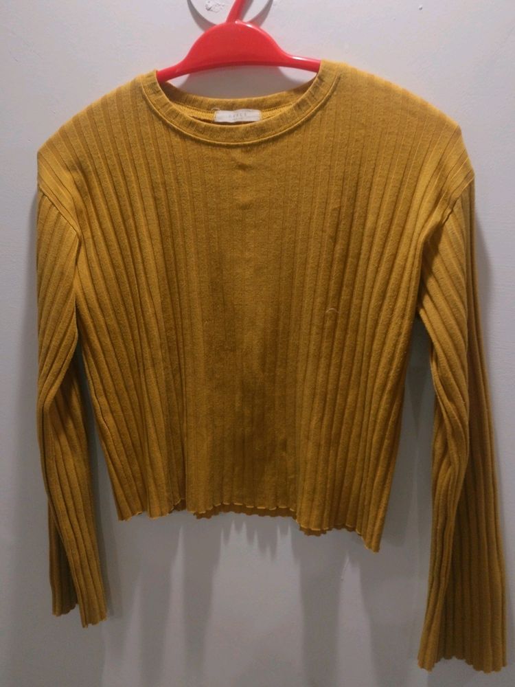 mustard Crop Top