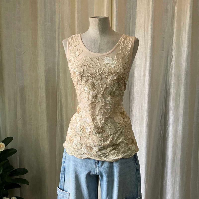 Beaded Lace Tank Top