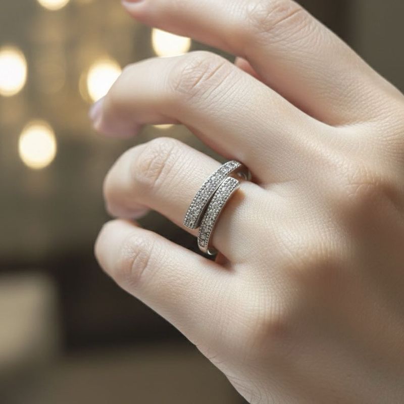 Sparkling 925 Silver Wrap Ring