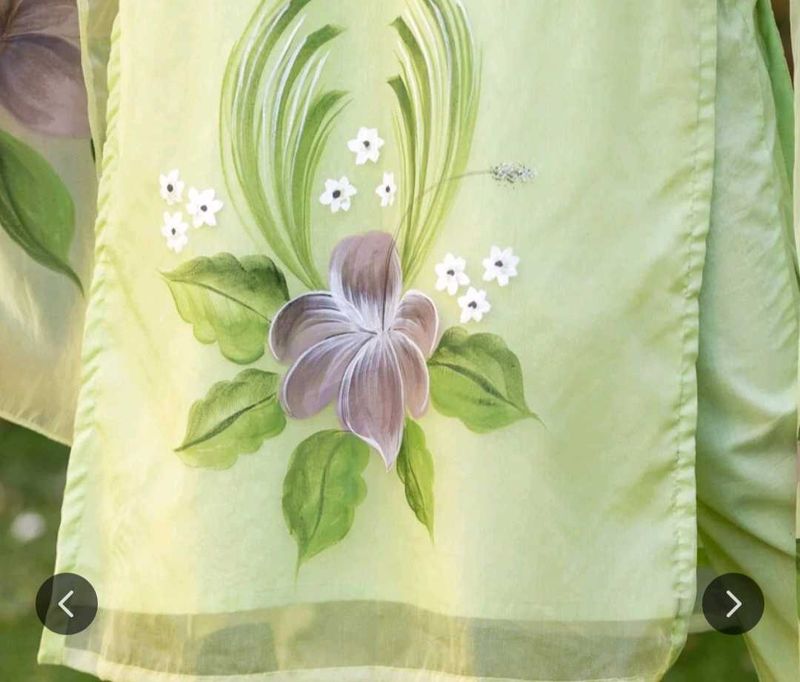 Hand-Painted flower kurti with dupatta