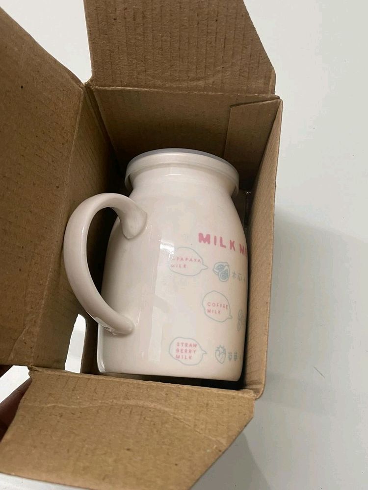 Milk Glass Cup With Lid