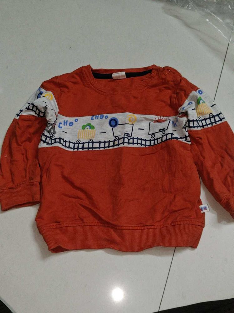 Orange Train Sweatshirt for Kids