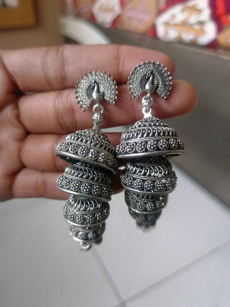 Stunning Peacock Jhumka Earrings