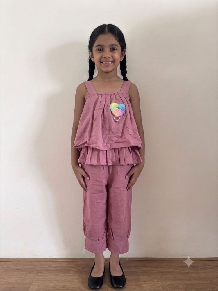 Cute Pink Top and Pants Set