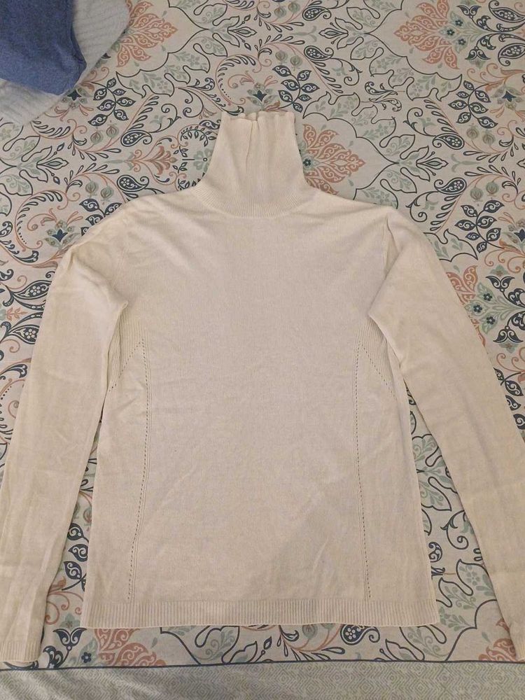 Chic Cream Turtleneck Sweater