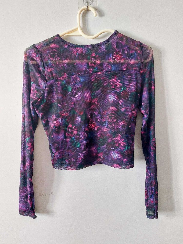 Zudio Multicolor Sheer Top With Lining