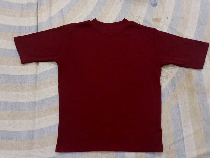 Ribbed Burgundy Top