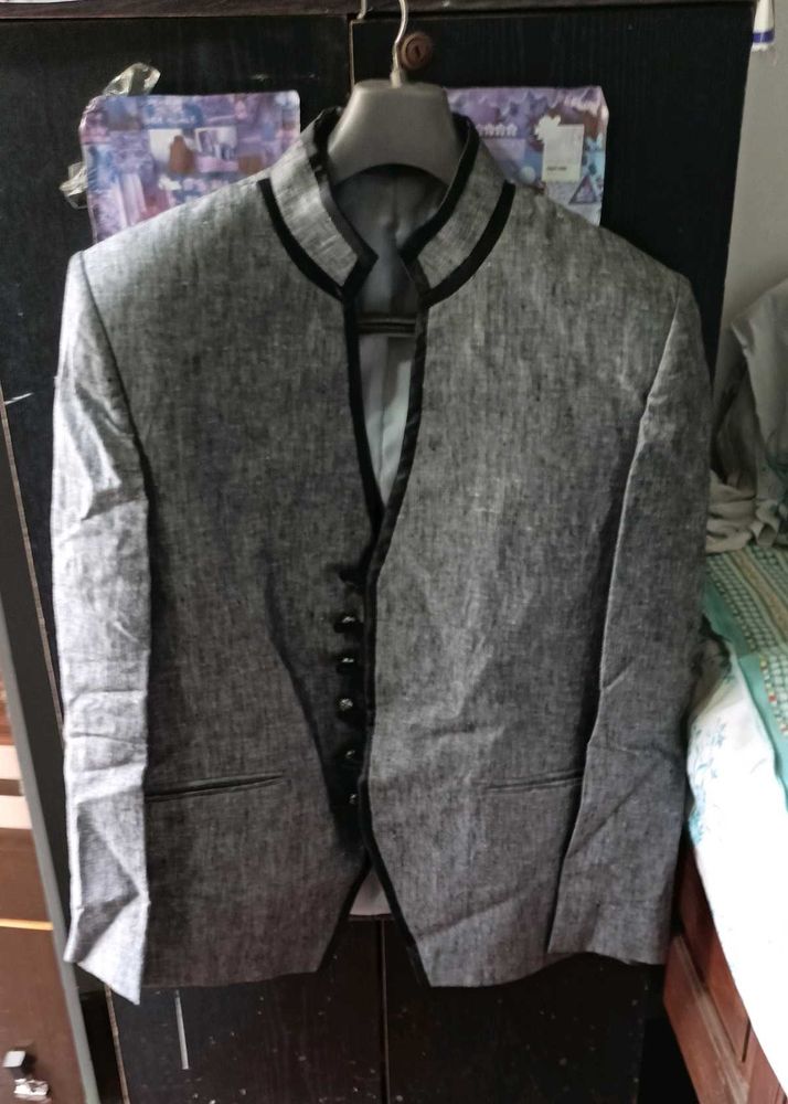 Grey Bandhgala Style Jacket