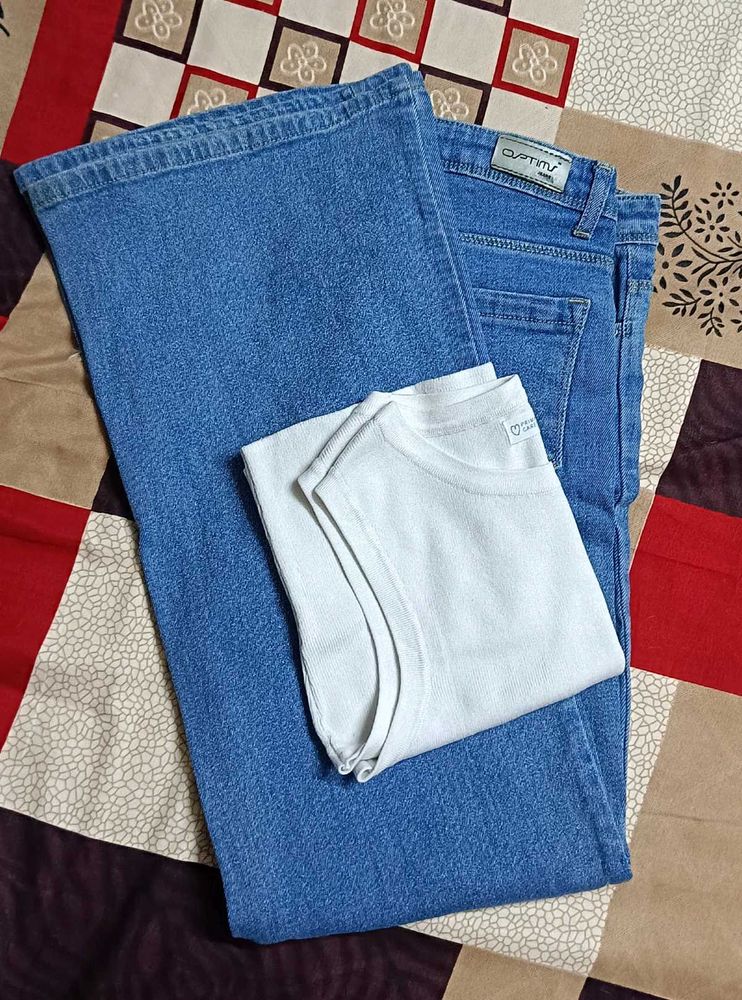 Classic Blue Jeans &amp; White Tee Outfit