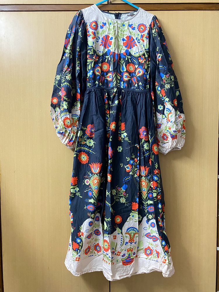 Boho Maxi Dress With Baloon Sleeves