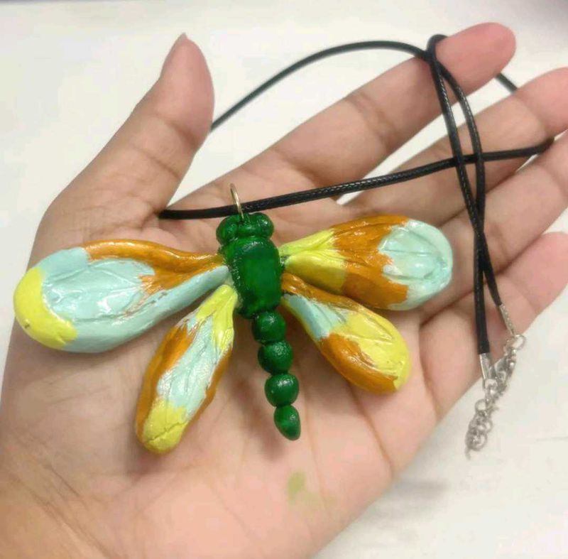 Clay Dragonfly Necklace