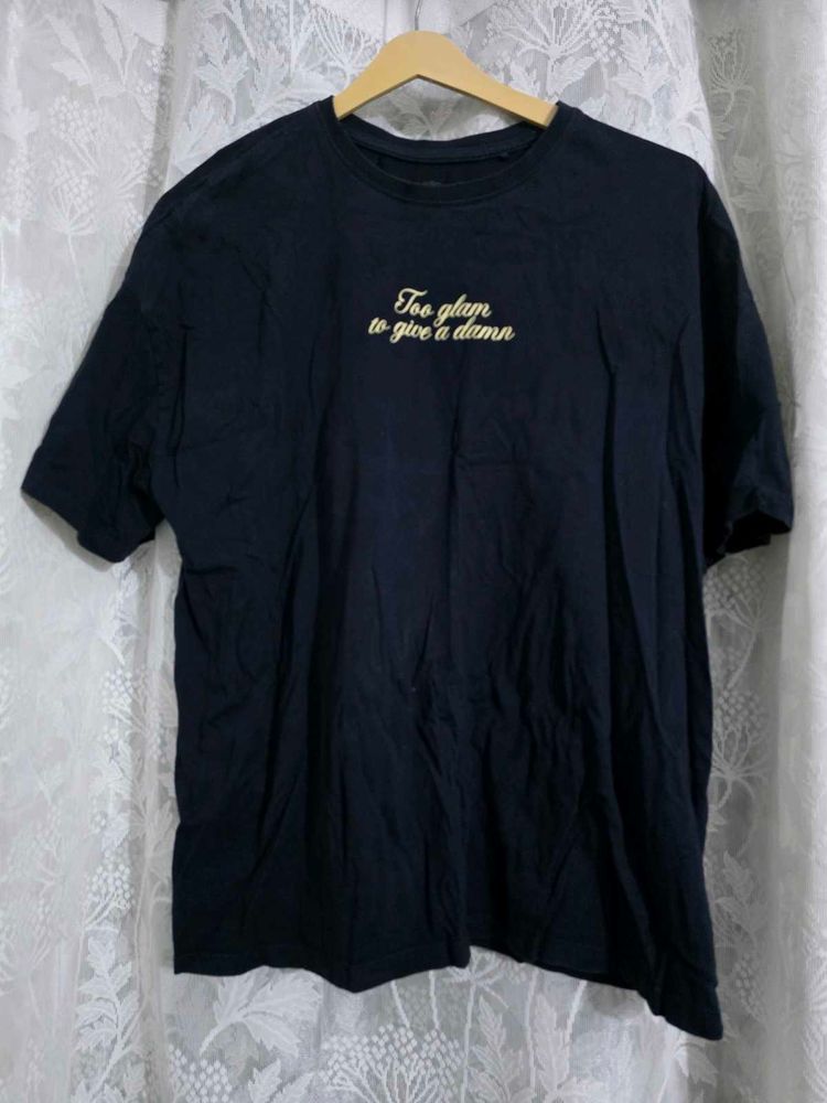 Zudio Navy Blue Graphic T-Shirt