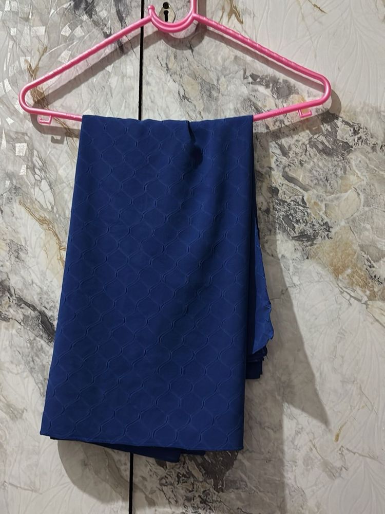Navy Blue Textured Scarf