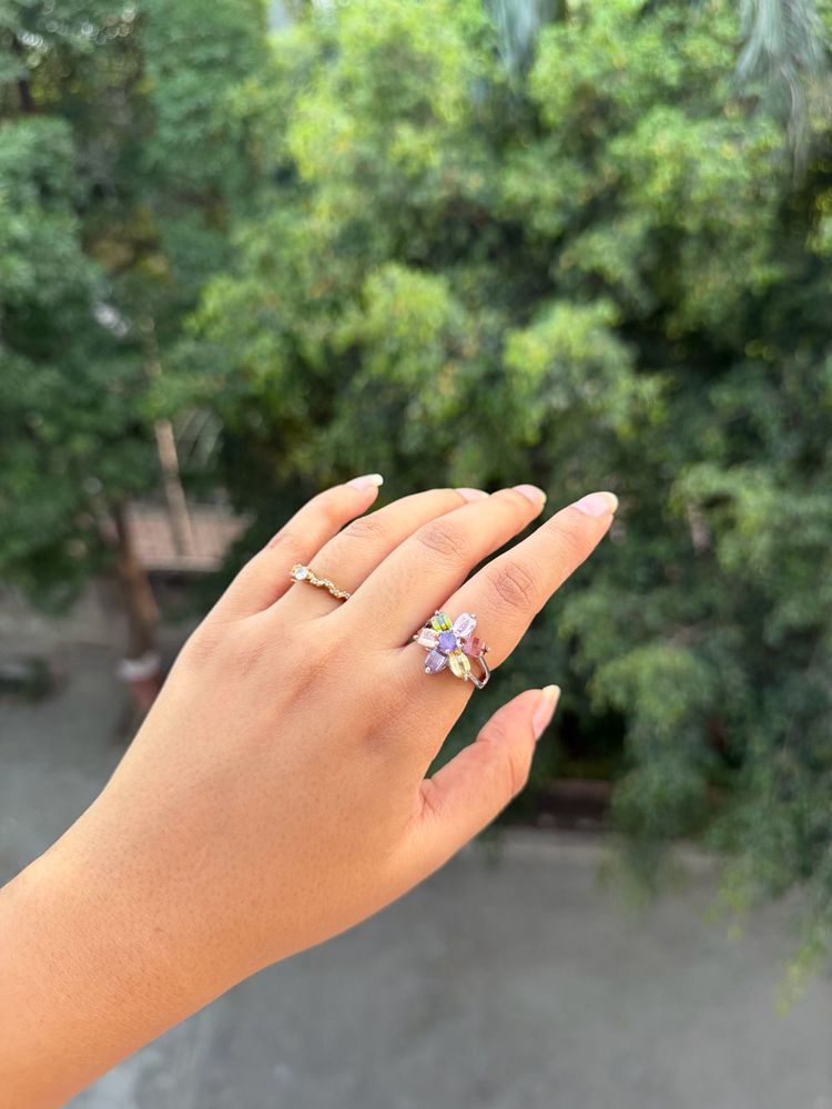 Floral Multi-Color Gemstone Ring