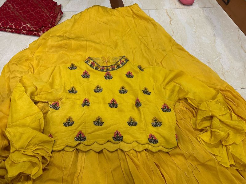 Vibrant Yellow Embroidered Lehenga Choli