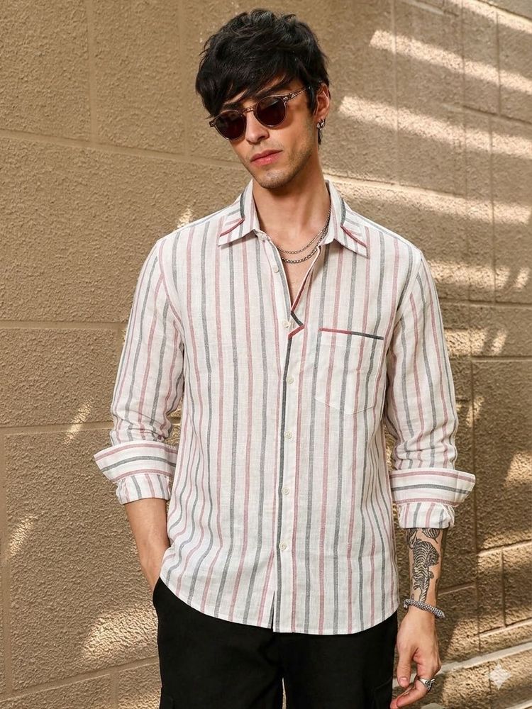 Buy Two get One Free. Men's Striped Casual Shirt