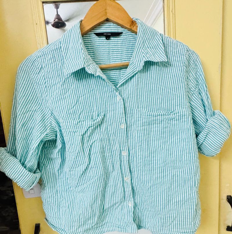 Striped Button-Up Shirt