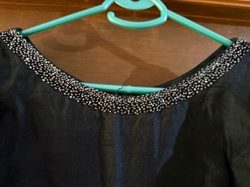 Elegant Black Beaded Blouse