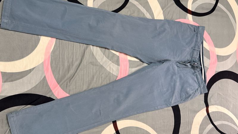 Combo of mens casual trousers- blue and biege