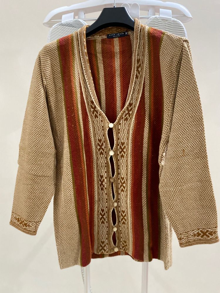 Vintage Ethnic Striped Cardigan