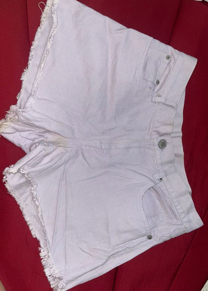 Light Purple Denim Shorts
