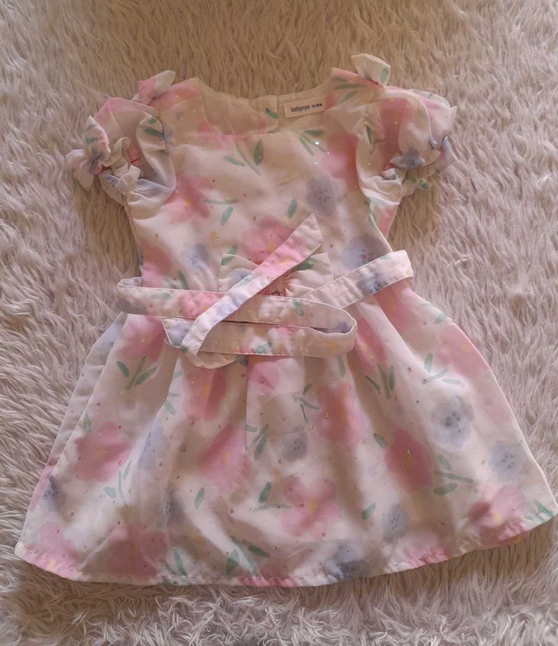 Off White Printed Frock (Girl's)