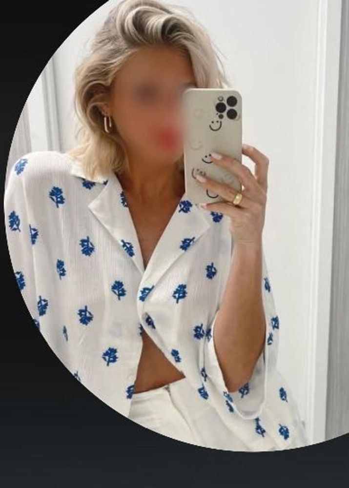 H&amp;M short sleeved pattern Resort Shirt