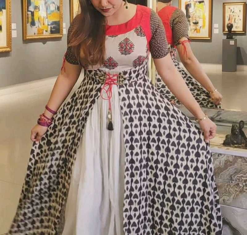 Elegant Printed Anarkali long Kurti
