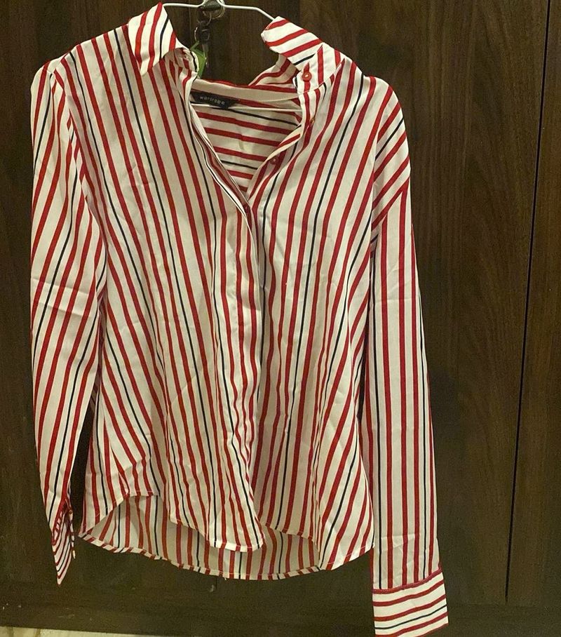 Striped Button-Down Top