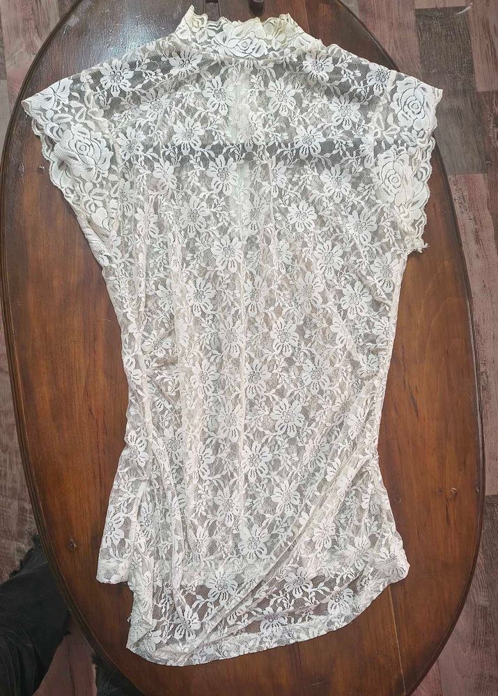 Elegant Lace High Neck Top