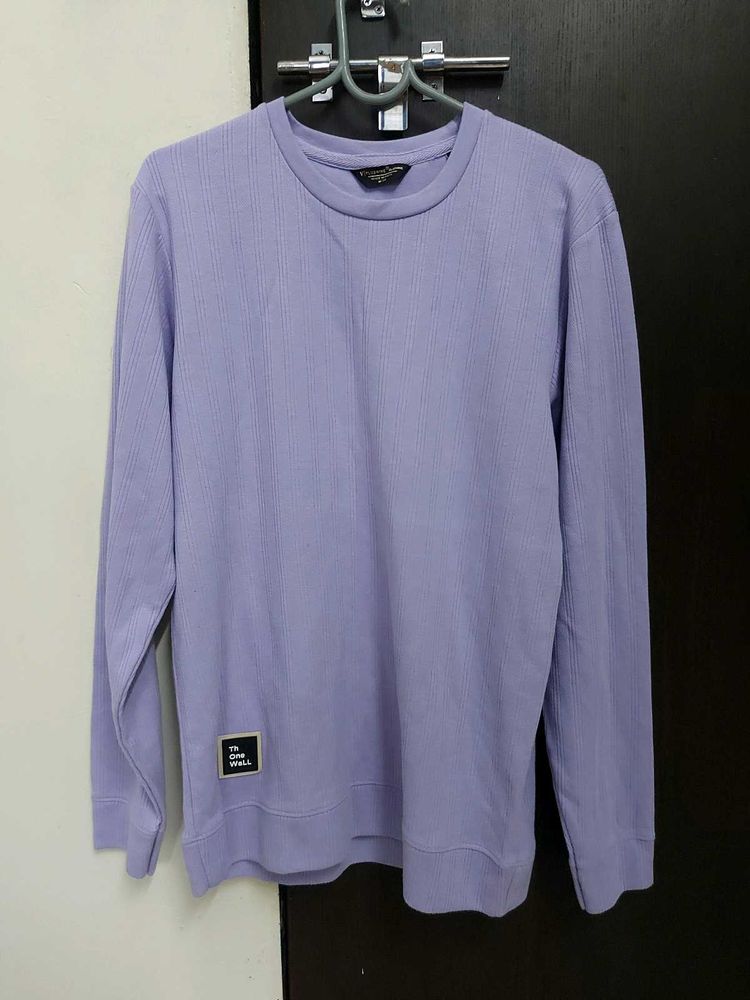 Lavender Ribbed Crewneck Hoodie
