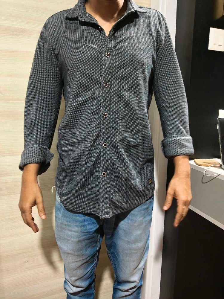 Textured Button-Down Shirt