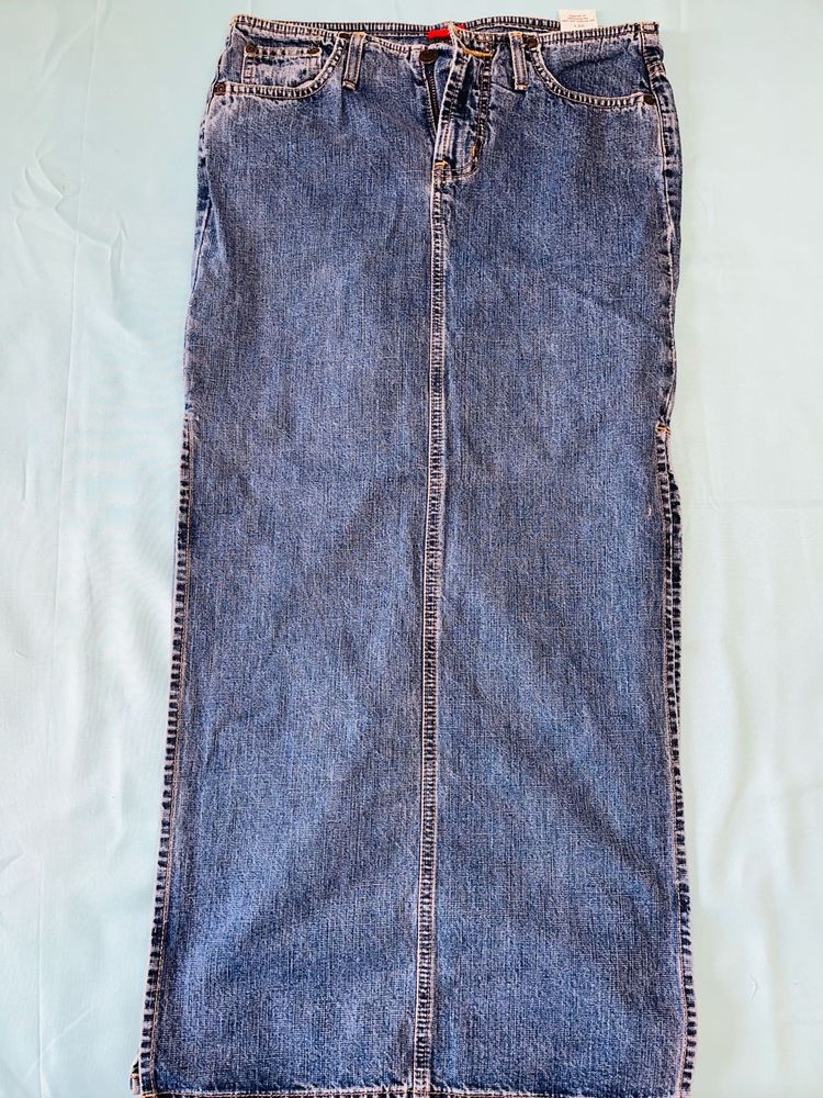 Classic Denim Maxi Skirt
