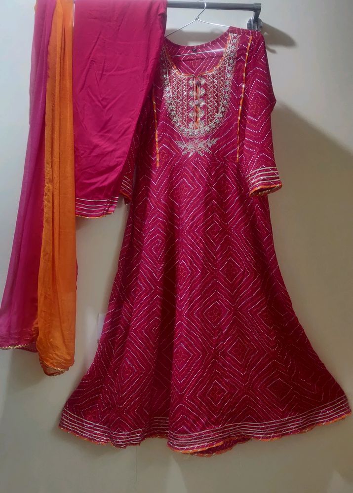 Magenta Pink Anarkali Set